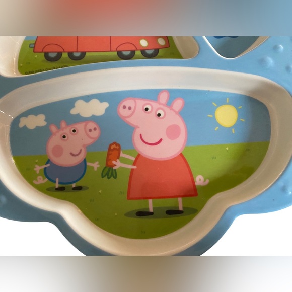 Zak Designs Peppa Pig Melamine Plate 3 Section Food Divider Lot of 2 - Picture 3 of 5